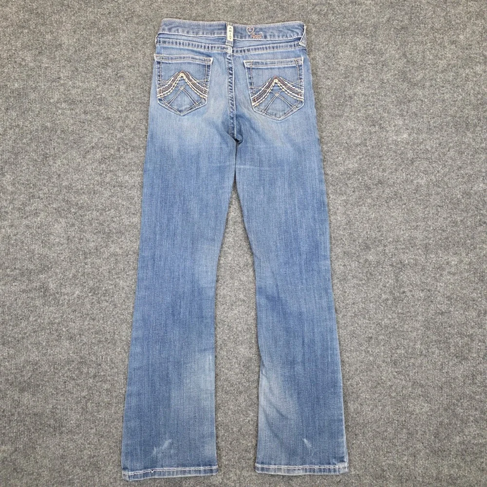 Ariat REAL Denim Jeans Women 12 Blue Bootcut Stretch Paisley Waistband